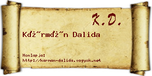Kármán Dalida névjegykártya